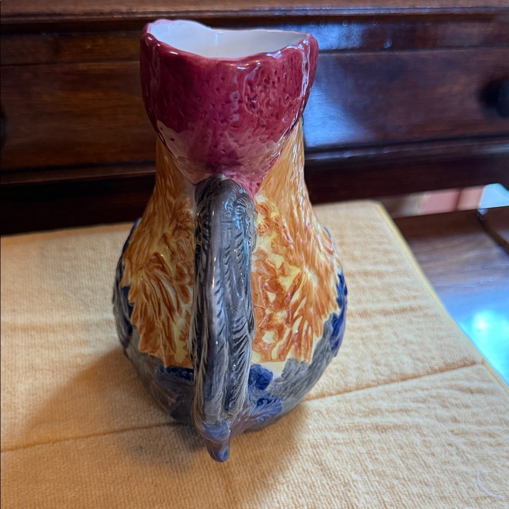 Colorful Rooster Ceramic Pitcher - Picture 4 of 8